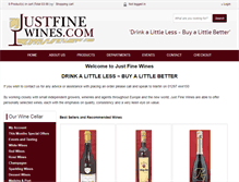 Tablet Screenshot of justfinewines.com